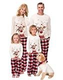 SAMGU Weihnachten Schlafanzug Familien Pyjama Set Lang Tops+Hosen Strampler Neujahr Zweiteiliger für Vater, Mutter, Kinder