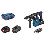 Bosch Professional 18V System Akku Bohrhammer GBH 18V-26 F (2.6 Joule, SDS plus, Bohren & Meißeln, KickBack Control, inkl. 2x 5.5Ah ProCORE18V Akku, Ladegerät GAL 1880 CV, Zusatzhandgriff, L-BOXX)