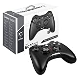 MSI FORCE GC30 V2 Kabelloser PC-Gamepad Controller - 2,4 GHz, 600mAh Li-Ionen-Akku, austauschbare D-Pad-Abdeckungen, zwei Vibrationsmotoren, USB 2.0 - schwarz, kabelgebunden/kabellos