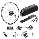 SEASON 26''/ 27.5''/ 28''(700C) E-Bike Umbausatz 36V 350W Hinterrad Motor mit 36V13Ah Akku und integriertem Controller (28'' Cassette Kit+36V13Ah Batterie)