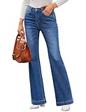 Roskiky Jeans Damen High Waist Jeans Damen Bootcut Jeans Damen Stretch Mom Jeans Damen Baggy Jeans Damen 90Er Jeans Weites Bein Damen Jeans Große Größen Damen Lapis Sehnsucht L