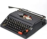 Klassische alte Retro-Schreibmaschine im Vintage-Stil für Schriftsteller – traditionelle tragbare manuelle Schreibmaschine mit Doppelspule, schwarz-rotem Farbband, elegante und langlebige Schreibmas