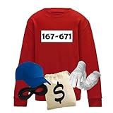 Jimmys Textilfactory Sweatshirt fŸr Kinder Panzerknacker Karneval Outfit Wunschnummer 104-164 Verkleidung Fasching Rosenmontag Party JGA, Grš§e:140, Set: Deluxe+, Logo: Standard-Nr