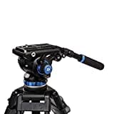 Benro S6 PRO Flat Base Fluid Video Head, 13.2 lb Max, 6 Step Counterbalance (0-5), 1/4""-20 Accessory Mounts, 3/8""-16 Head Mount, w/Pan Arm (S6PRO), Black