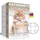 WOOWOOD Katzennetz für Balkon [Extra Drahtverstärkt] I Katzennetz I Katzennetz für Balkon ohne Bohren I Katzennetz Drahtverstärkt I Katzennetz Balkon I Katzennetz Fenster I Katzenschutznetz (8X3m)