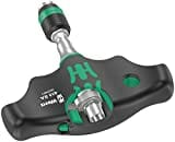 Wera 05023461001 416 RA Quergriff-Bit-Handhalter mit Ratschenfunktion und Rapidaptor Schnellwechselfutter, 1/4", 45 mm, Schwarz-grün