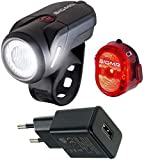 SIGMA SPORT Aura 35USB/Nugget Beleuchtungsset (schwarz mit USB-Netzteil)