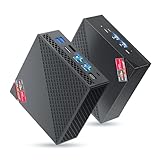 NiPoGi AM06 PRO Mini PC АMD Ryzen 7 5825U(8C/16T, bis zu 4,5 GHz), 32GB(2*16GB) DDR4 512GB M.2 SSD Mini Desktop Computer WiFi 6, RJ45 Dual LAN, 4K Triple Display Micro-PC mit VESA für Schule/Büro/HTPC