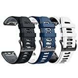 NotoCity Armband für Garmin Fenix 6x/6x Pro/5x/5x Plus/7x/7x Pro/8 51mm, Quickfit 26mm Uhrenarmband für Garmin Enduro 2, Fenix 3/3 HR, Instinct 2X, Epix Pro 51mm, Descent MK1/2, Quatix 7X(3 Stück-2)