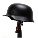 OAREA WW2 Deutscher M35 Stahlhelm WWII Schutzhelm Hochfester Stahl Weltkrieg 2 Helm mit Lederfutter