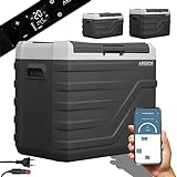 Arebos Kompressor Kühlbox 43 Liter | Elektrische Gefrierbox mit APP & Smart-Steuerung | Mobile Kühltruhe mit USB-Anschluss | bis -20 °C | 12/24 V 230V | für Auto,LKW,Camping,Boot,Wohnmobil