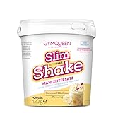 GymQueen Slim Shake, Abnehm Shake 420g, Banana Milkshake, Leckerer Diät-Shake, Mahlzeitersatz mit wichtigen Vitaminen & Nährstoffen, nur 250 kcal pro Portion & ohne Zucker-Zusatz