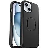 OtterBox OtterGrip Symmetry Hülle für iPhone 15 / iPhone 14 / iPhone 13 für MagSafe, Sturzsichere, schützende Hülle mit eingebautem Griff, 3X getestet nach Militärstandard, Schwarz