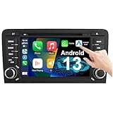 NVGOTEV Android 13 Autoradio für Audi A3 S3 RS3 2003-2012, 7 Zoll Radio mit GPS Navi DAB+ FM RDS 4G WiFi Bluetooth SWC CD DVD Carplay Android Auto(Octa-core, 4GB ROM+64 GB ROM)