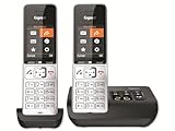 Gigaset Comfort 500A Duo analoges Telefon, Silber/schwarz, 2 Mobilteile