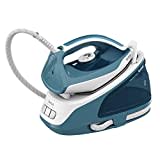 Tefal Dampfbügelstation Express Easy SV6131 | 5,8 bar | Dampfstoß 350 g/Min. | Dauerdampf 120 g/Min. | Calc Clear-Technologie | Xpress Glide Bügelsohle | Automatische Abschaltung | Blau/Weiß