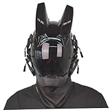 Banziaju Helmmaske mit Horn -Futuristische Maske für Männer PC Dekorative Punkmaske mit Gesichtsmaske Cybermaske für Cosplay Party Halloween Music Festival, Cyber ​​Mask