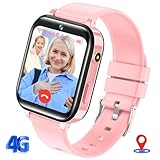 4G Smartwatch Kinder mit und Telefon & HD Video, Sprachchat, Gesichtsentsperrung, Schulmodus-Uhr für Kinder, Kinder Smartwatch mit GPS 5–15 Jahren Jungen und Mädchen Geburtstagsgeschenke Telefonuhr