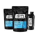 ESN ISOCLEAR Whey Isolate Protein Pulver, Lemon Iced Tea, 2 x 1000 g + Gratis Shaker, Proteinlimo mit fruchtig leckerem Geschmack, clear Whey, geprüfte Qualität - made in Germany