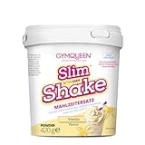 GymQueen Slim Shake, Abnehm Shake 420g, Vanille, Leckerer Diät-Shake zum einfachen Abnehmen, Mahlzeitersatz mit wichtigen Vitaminen und Nährstoffen, nur 250 kcal pro Portion & ohne Zucker-Zusatz