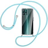 mtb more energy® Handykette kompatibel mit Realme 9 5G, Realme 9 Pro (6.6'')- Himmelblau - Smartphone Hülle zum Umhängen - Anti Shock Full TPU Case