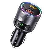 SYNCWIRE Bluetooth 5.3 FM-Transmitter für das Auto, 48W Max PD & QC 3.0 Schnelllade-Autoladegerät , Kabelloser Radio-Adapter, Deep-Bass-Musikplayer, Freisprechen, Buntes LED-Licht