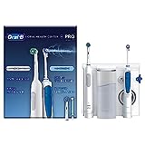 Oral-B Oral Health Center Munddusche mit Oxyjet-Technologie für Zahnreinigung, 2 Ersatzdüsen & PRO Series 1 Elektrische Zahnbürste/Electric Toothbrush, 2 Aufsteckbürsten, 3 Modi für Zahnpflege, weiß