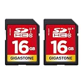 Gigastone 16 GB SDHC-Speicherkarte, 2 Stück, Prime-Serie, Übertragungsgeschwindigkeit bis zu 80 MB/s, für Fotos, Videos, Musik, Dateien, Camcorder, Kamera, PC, Klasse 10 U1 UHS-I