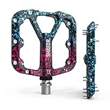 Shredr. Flat Pedale für MTB | Superleichte Flatpedals fürs Mountainbike | In 2 Größen | Nur 320 Gramm | Special Edition Colors (pink/türkis, XL)