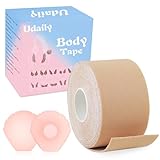 Udaily Klebe BH Push Up Große Brust Boob Tape BH Rückenfrei Trägerloser BH Push Up 2 Wiederverwendbare Unsichtbar Silikon Brüste Nippelpads Body Tape für Abendkleider, Ballkleid, Hochzeitskleid