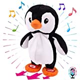 Hopearl Sprechende singende Puppe wiederholt was Sie Sagen, elektrisches interaktives animiertes Spielzeug, sprechender Plüsch-Kumpel, Geburtstagsfest für Kleinkinder, 19 cm (Penguin)