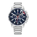 Tommy Hilfiger Multi Zifferblatt Quarz Uhr für Herren mit Silbernes Edelstahlarmband - 1791788