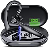 Headset Bluetooth, Headset mit Mikrofon, Bluetooth V5.3 Headset mit Noise Cancelling Mikrofon,100 Std Spielzeit Bluetooth Headset, Ladebox LED Anzeige , Bluetooth ohr für Autofahren/Büro/Geschäft