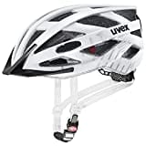 uvex city i-vo - leichter City-Helm für Damen und Herren - inkl. LED-Licht - individuelle Größenanpassung - white - black matt - 56-60 cm