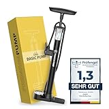 DANSI Fahrradpumpe I Standluftpumpe passend für alle gängigen Ventile inklusive Manometer & Adaptern I luftpumpe Fahrrad, luftpumpe