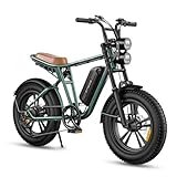 ENGWE M20 E-Bike Herren Elektrofahrrad mit 20"×4.0" Zoll Fat Tire 48V 13AH Lange Reichweite 50KM bis 100KM, 7-Gang-All-Terrain Ebike (grün|)