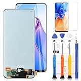 TFT LCD-Bildschirm für Oppo Reno8 5G/Reno 8 5G CPH2359 Display Touchscreen Digitizer Assembly Ersatzteil Reparaturteile für Oppo Reno 8 4G CPH2457 LCD Display mit Werkzeugen (Schwarz mit Rahmen)