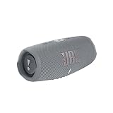 JBL Charge 5 Bluetooth-Lautsprecher in Grau – Wasserfeste, portable Boombox mit integrierter Powerbank – Eine Akku-Ladung für bis zu 20 Stunden kabellosen Musikgenuss