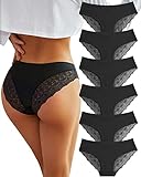 BeReady Spitze Damen Unterwäsche Seamless Slips Damen V Taille Spitzen Nahtlose Hipster Unterhosen Mehrpack 6er Pack