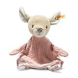 Steiff 242427 GOTS Raja REH Schmusetuch - 30 cm - Kuscheltier für Babys – beige/rosa (242427), rosa 76 g