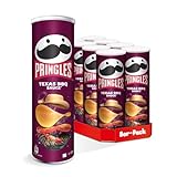 Pringles Texas BBQ Sauce (8 x 185 g) – der unwiderstehliche Snack-Klassiker in der praktischen Dose – knackige Chips mit Barbequesauce-Geschmack – Pop. Play. Eat.