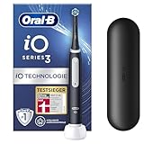 Oral-B iO Series 3 Elektrische Zahnbürste, Electric Toothbrush, 3 Putzmodi für Zahnpflege, Magnet-Technologie, Reiseetui, Designed by Braun, TESTSIEGER Stiftung Warentest (12, 2024), Matt Black