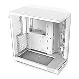 NZXT H6 Flow | CC-H61FW-01 | Kompaktes Mid-Tower Gehäuse mit zwei Kammern | Glaspaneele mit Panoramablick | Hochleistungs-Airflow-Panels | Inklusive 3 x 120 mm-Lüfter | Weiß