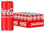 Coca-Cola Classic - prickelndes Erfrischungsgetränk mit unverwechselbarem Coke-Geschmack - koffeinhaltiger Softdrink in Einweg Dosen (24 x 330 ml)