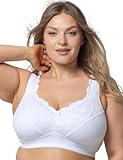 Kudreshov Lingerie BH Damen Amelia ohne Bügel Baumwolle – Entlastungs BH B-F ohne Bügel Große Größen – Minimizer BH – BH Breite Träger (DE/NL/SE/PL, Körbchengröße & Bandgröße, E, 105)