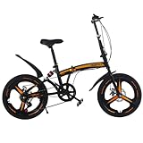 HOUSN Schwarz, 20 Zoll Faltrad, Klapprad Erwachsene mit 7 Gang Zusammenklappbar V-Brake Kohlenstoffstahl, Kinder Erwachsene Folding Fahrräder für Sport Outdoor Radfahren Pendeln