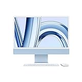 Apple 2023 iMac All-in-One Desktop-Computer mit M3 Chip: 8-Core CPU, 10-Core GPU, 24" 4.5K Retina Display, 8 GB gemeinsamer Arbeitsspeicher, 512 GB SSD Speicher, passendes Zubehör. Blau