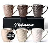 MIAMIO – 6 x 400 ml – Kaffeetassen Set/Becher – Moderne Keramik Tasse Matt – Kaffeetasse groß – Palmanova Kollektion (Beige)