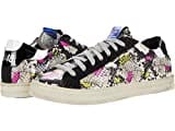 P448 Damen John Pink Python-Print Leder Low-Top Italienische Sneaker, Piumapy, 39 EU