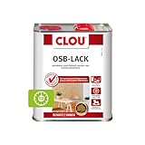 Clou OSB-Lack, farblos: Transparente Versiegelung für OSB-Platten, füllkräftiger Holzlack seidenglänzend, wasser- und schmutzabweisend, 3 L